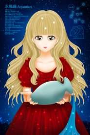 唯美水瓶座女神美女插画