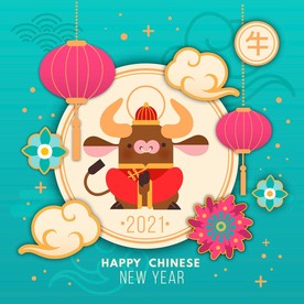 牛 新年展板背景