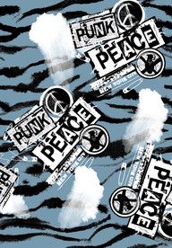 抽象斑马纹字母扎染