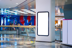 商场立柱广告牌样机背景海报素材