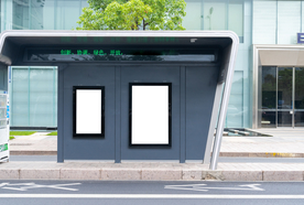 公交站牌广告牌样机背景海报素材