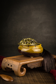 香炉铜制复古背景海报素材