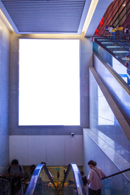 商场楼梯广告牌样机背景海报素材