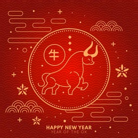 牛 新年展板背景