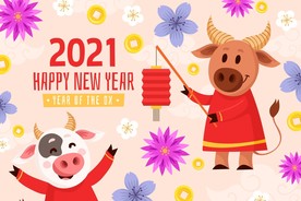 牛 新年展板背景