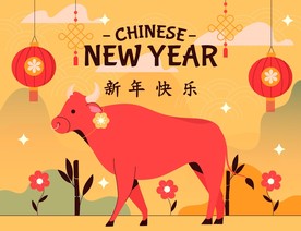 牛 新年展板背景