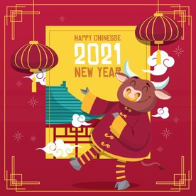 牛 新年展板背景