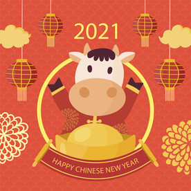 牛 新年展板背景