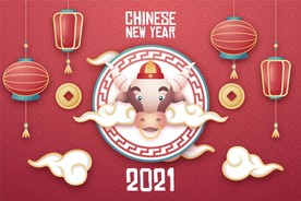 牛 新年展板背景