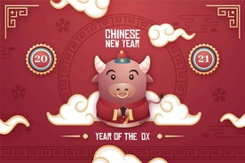 牛 新年展板背景