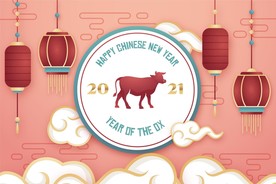 牛 新年展板背景
