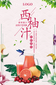 西柚汁饮料促销海报