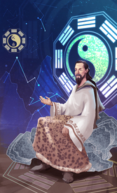 伏羲传统复古插画背景素材