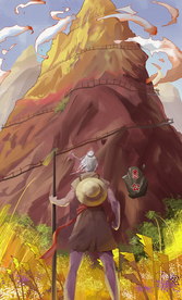 愚公移山传统复古插画背景素材