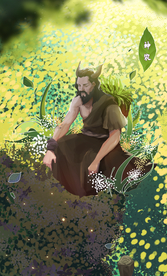 神农百草传统复古插画背景素材