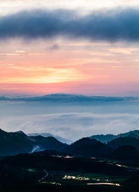 黄昏下的最美梯田