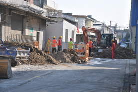 市政排水改造工地护栏工地现场