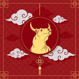 牛 新年展板背景