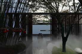 地产 新中式 别墅 实拍 院子