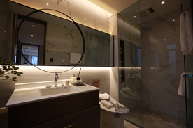 地产 新中式 别墅 实拍 客厅