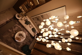 地产 新中式 别墅 实拍 客厅