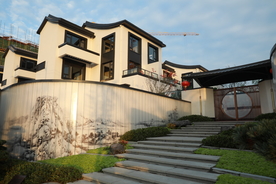 地产 新中式 别墅 实拍 院子