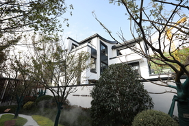 地产 新中式 别墅 实拍 院子