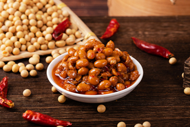 酱汁黄豆美食食材背景海报素材