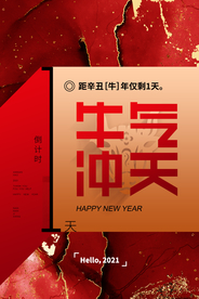 新年新春除夕海报牛年