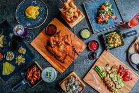 烤鸡美食食材背景海报素材