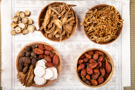 药材传统复古背景海报素材