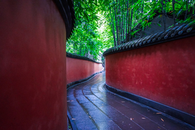 中式复古建筑背景海报素材