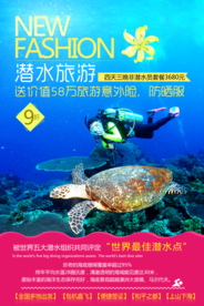 潜水旅游户外旅游促销海报