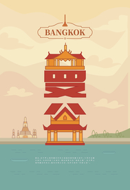 手绘现代建筑地标图片