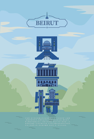 手绘现代建筑地标图片