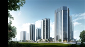 建筑室外小区高层效果图图片