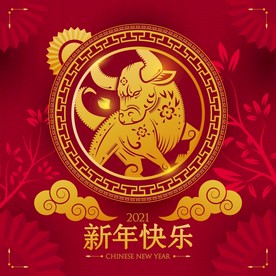 牛 新年展板背景