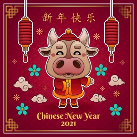 牛 新年展板背景