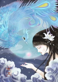 精卫传统复古插画背景海报素材