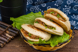 肉夹馍美食食材背景海报素材