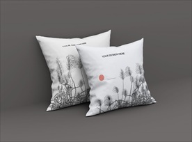 白色方形抱枕样机贴图设计