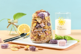 麦片早餐美食背景海报素材