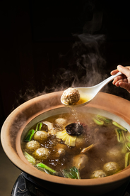 肉丸汤美食食材背景海报素材