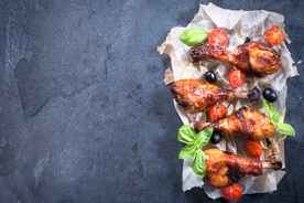 红烧鸡腿美食食材背景海报素材