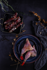 腊肉年货美食食材背景海报素材