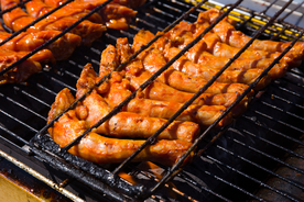 烧烤鸭脖美食食材背景海报素材