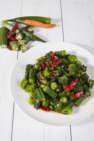 秋葵美食食材背景海报素材