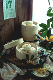 桂花糕美食食材背景海报素材