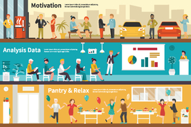 办公室人物场景及设备