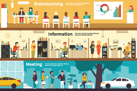 办公室人物场景及设备